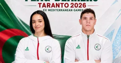 ألعاب البحر الأبيض المتوسط 2026: اختيار محمد وليد عبياد وزهرة كحلي لحمل الراية الوطنية في حفل افتتاح دورة تارانتو ألعاب البحر الأبيض المتوسط 2026: اختيار محمد وليد عبياد وزهرة كحلي لحمل الراية الوطنية في حفل افتتاح دورة تارانتو